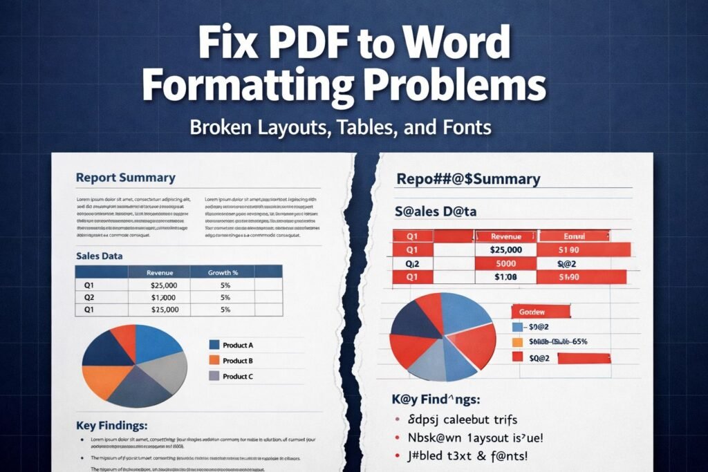 Word Format Problems Fix PDF to Word Formatting: Layouts, Tables & Fonts (2026)