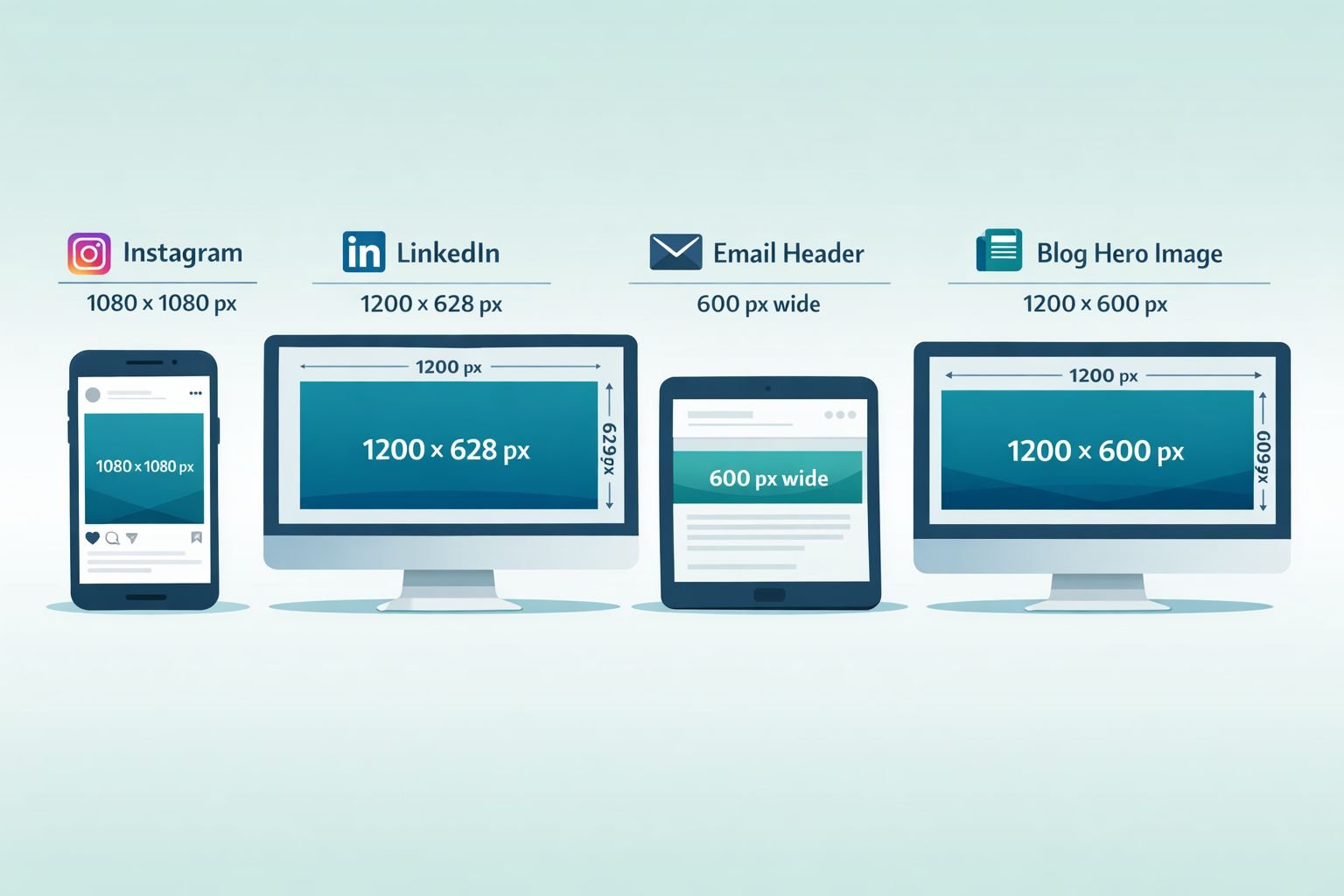 Landscape format (1536x1024) informational infographic-style illustration showing a clean comparison table of social media and web image dim