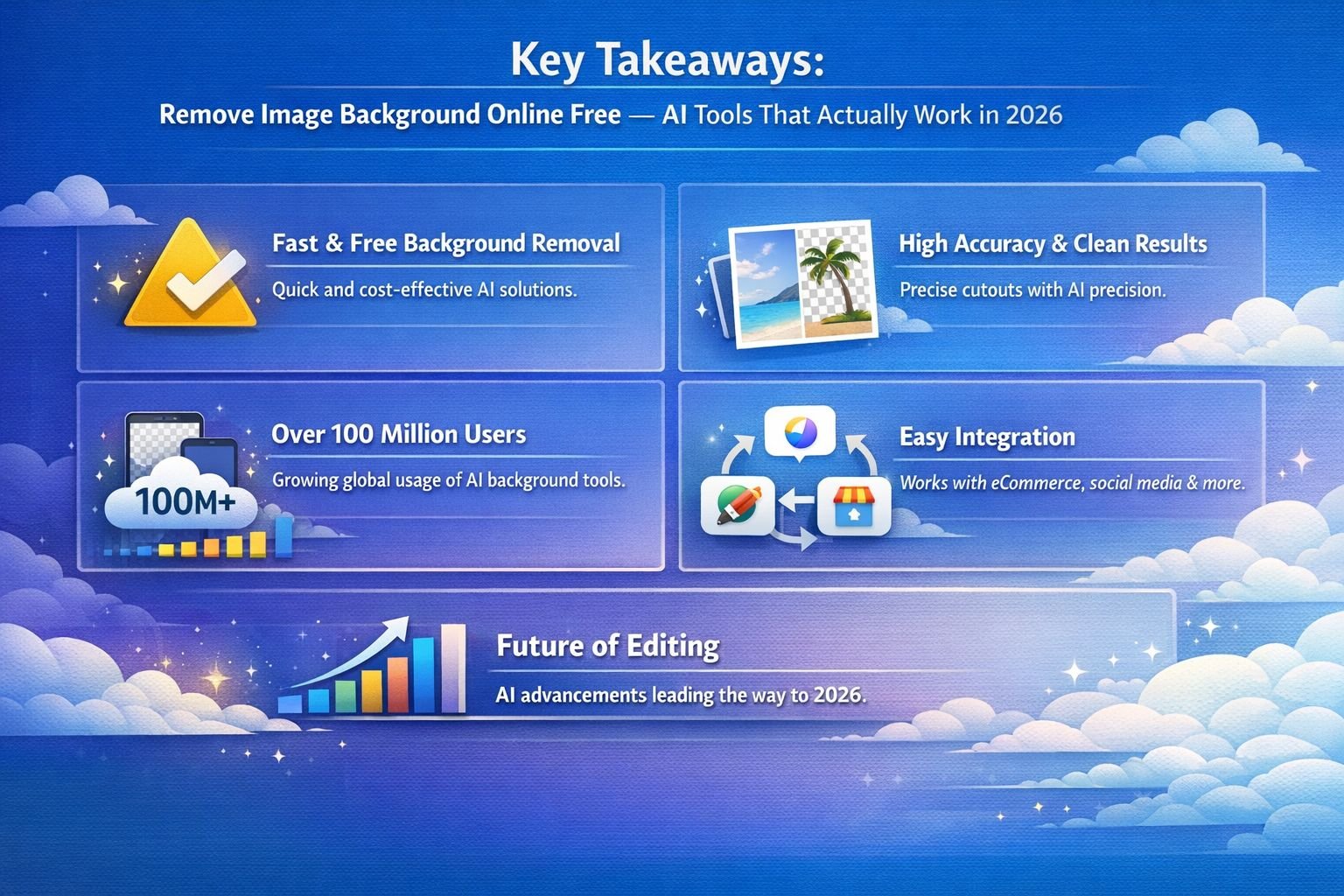 Professional landscape infographic () for article "Remove Image Background Online Free &mdash; AI Tools That Actually Work in
