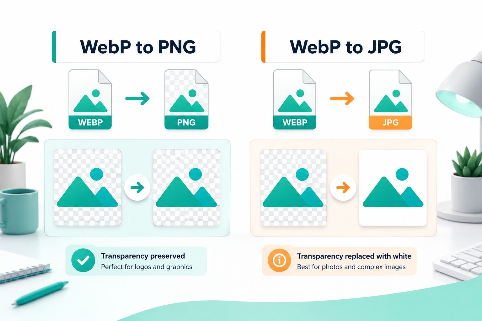 WebP to PNG vs WebP to JPG — Keeping Transparency vs Shrinking File Size